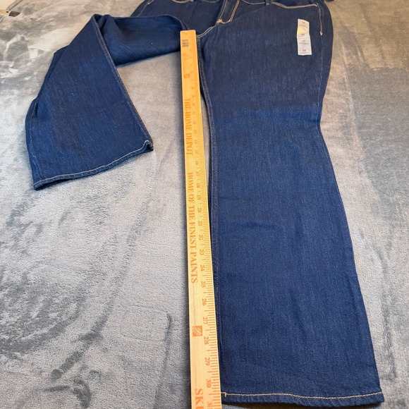 Old Navy Wow Boot-Cut Jeans Womens 16 Short Mid-Rise Dark Wash Denim New - Picture 8 of 11